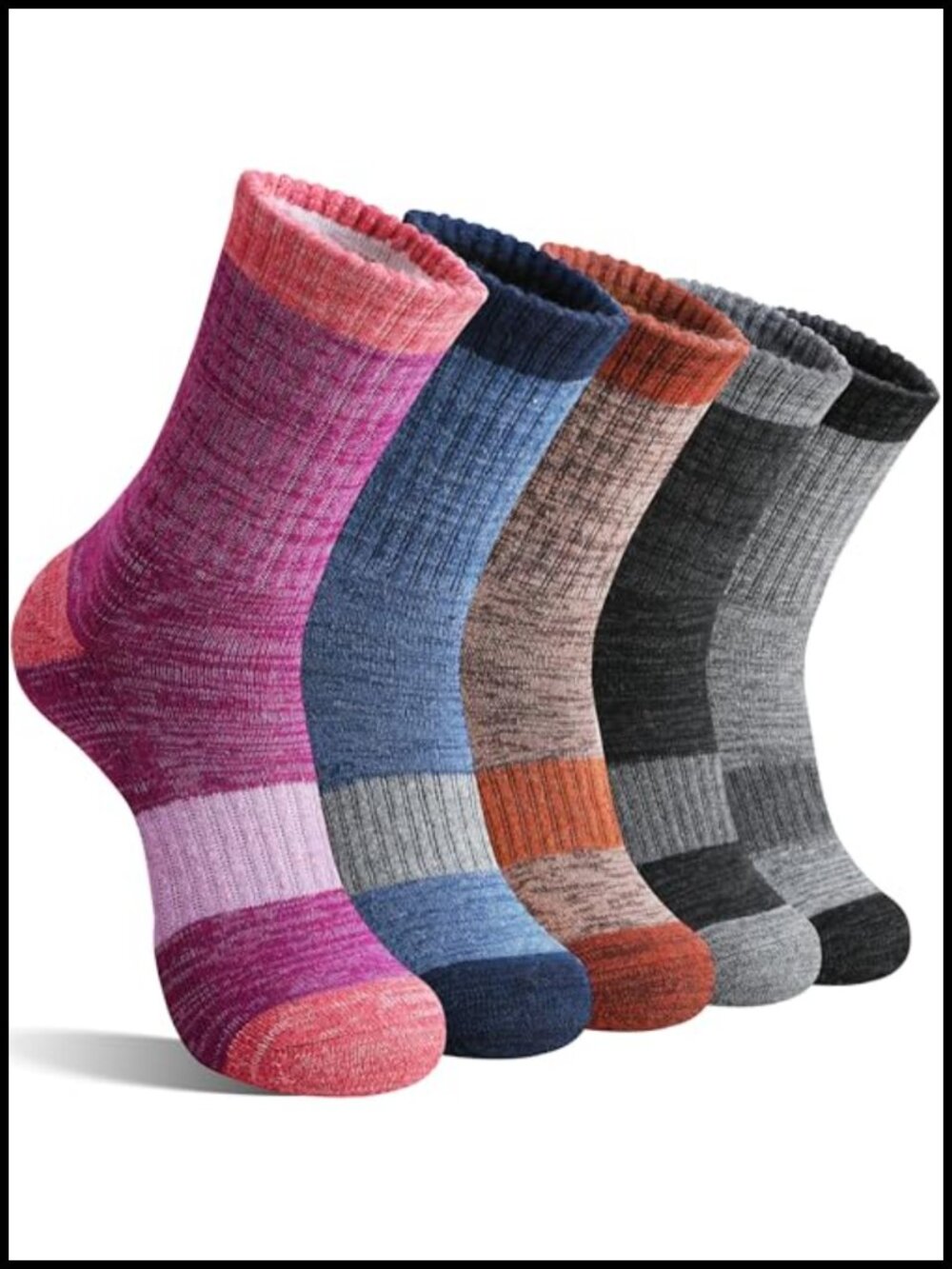 Merino Wool Hiking Socks Thermal Warm Winter Cushioned Moisture Wicking Crew